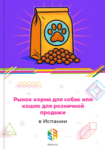Рынок корма для собак или кошек для розничной продажи в Испании