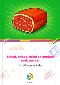 Salted, brined, dried or smoked pork market in Western Asia