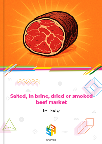 Salted, in brine, dried or smoked beef market in Italy