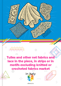 Tulles and other net fabrics and lace in the piece, in strips or in motifs excluding knitted or crocheted fabrics market in Italy