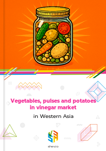 Vegetables, pulses and potatoes in vinegar market in Western Asia