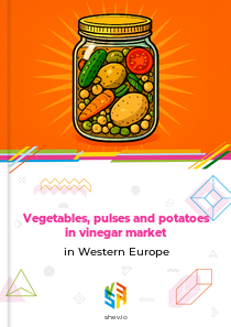 Vegetables, pulses and potatoes in vinegar market in Western Europe