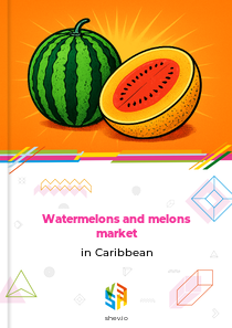 Watermelons and melons market in Caribbean