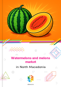 Watermelons and melons market in North Macedonia