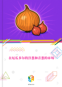 在厄瓜多尔的洋葱和青葱的市场