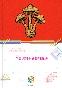 在蒙古的干蘑菇的市场