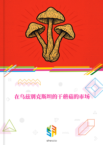 在乌兹别克斯坦的干蘑菇的市场
