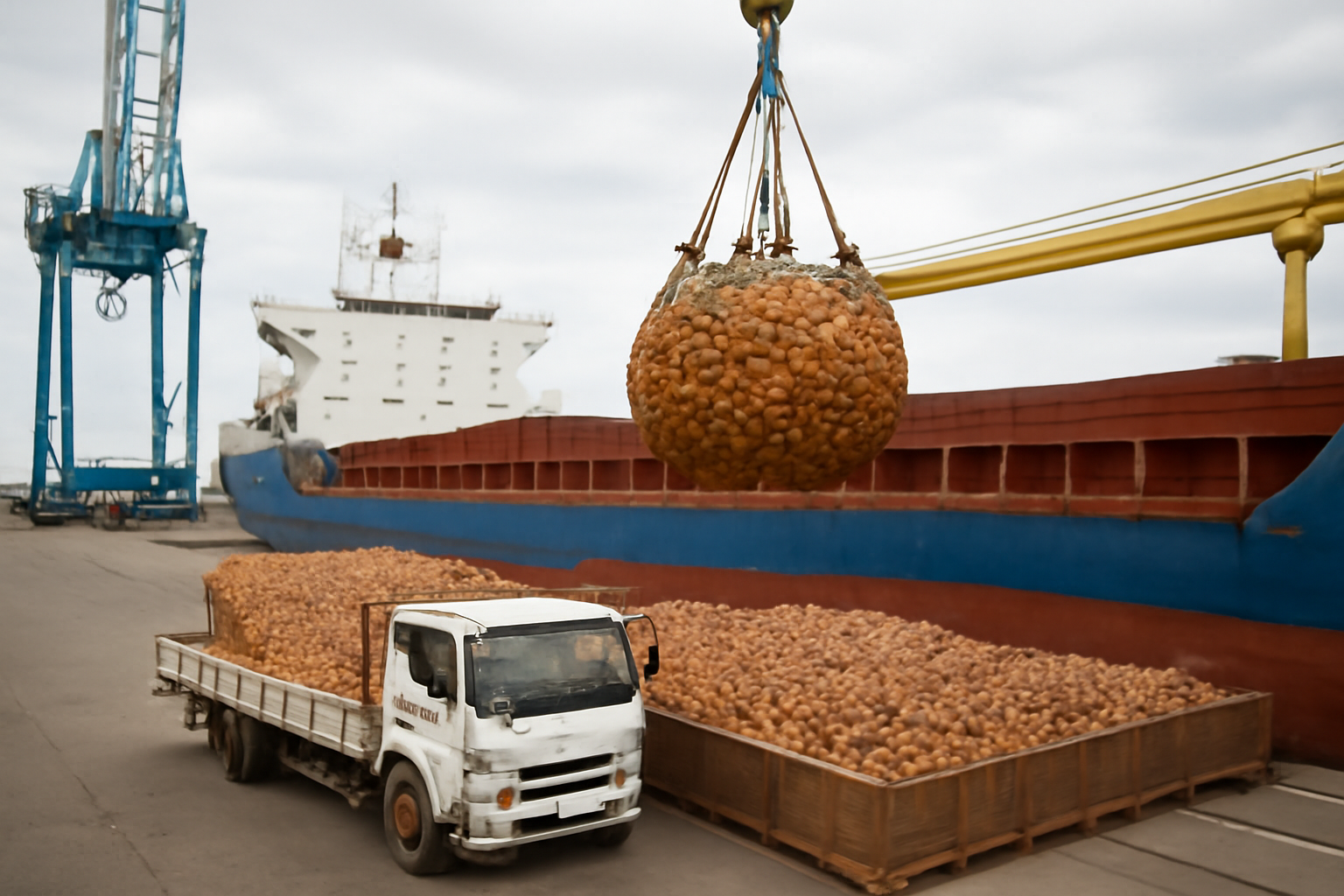 Boeun County ships first onion export to Singapore, loading 200 tonnes