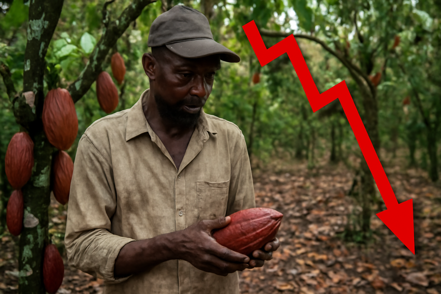 Cocoa price crash puts Ghanaian and Ivorian growers under severe pressure