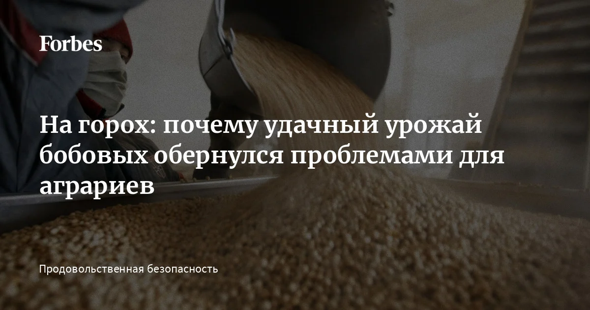 Russia’s record pea harvest pushes prices down 40% as stocks overwhelm demand