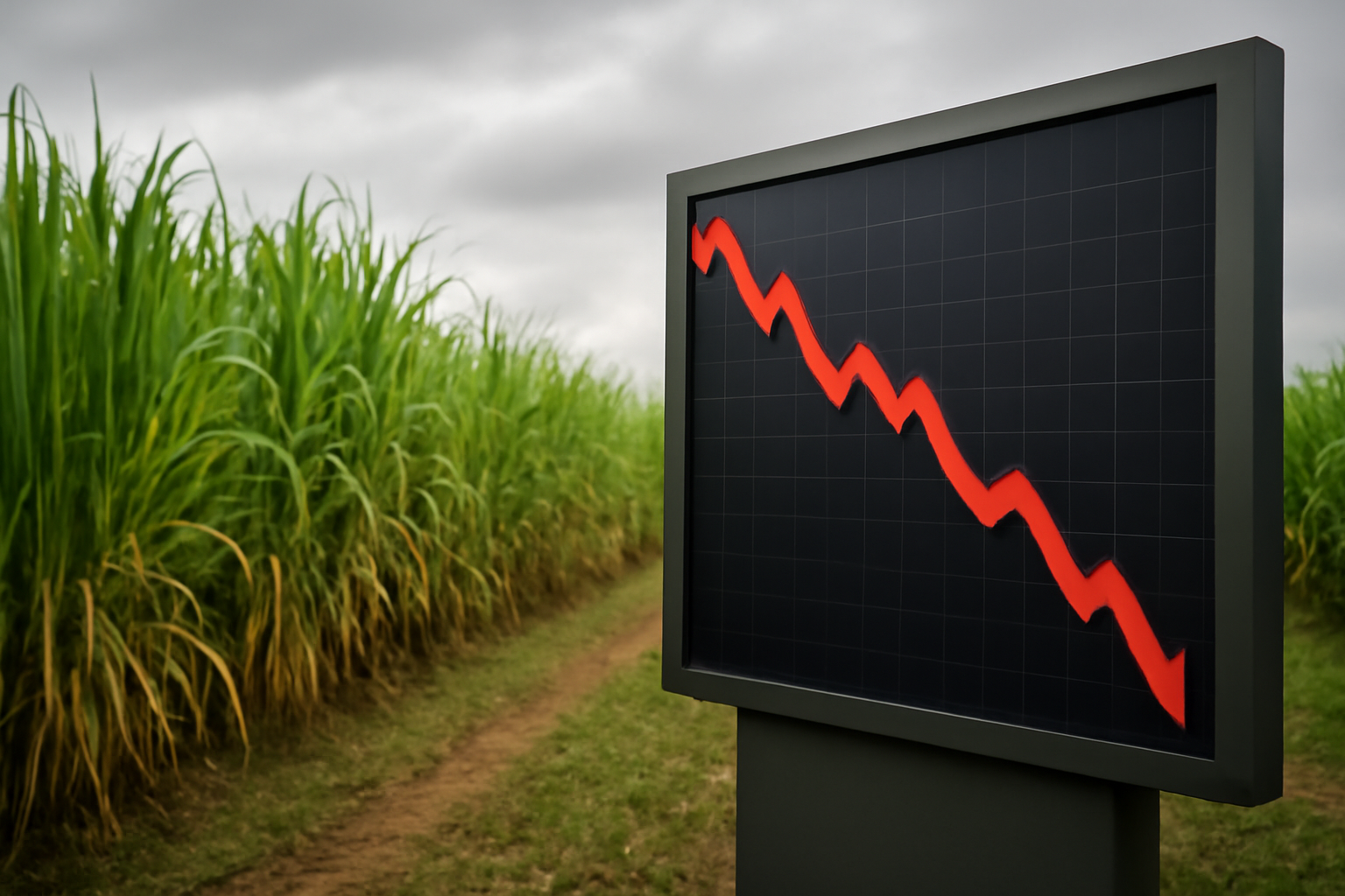 Sugar futures fall as improved Indian monsoon rains lift cane crop prospects