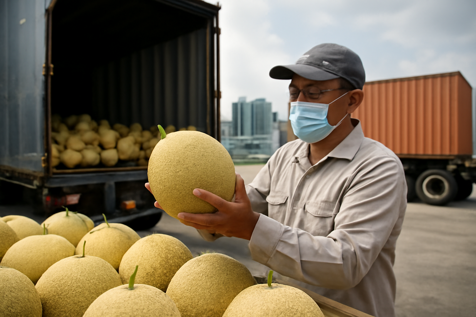 Melones de Java Oriental llegan a Singapur desde explotaciones de Blitar