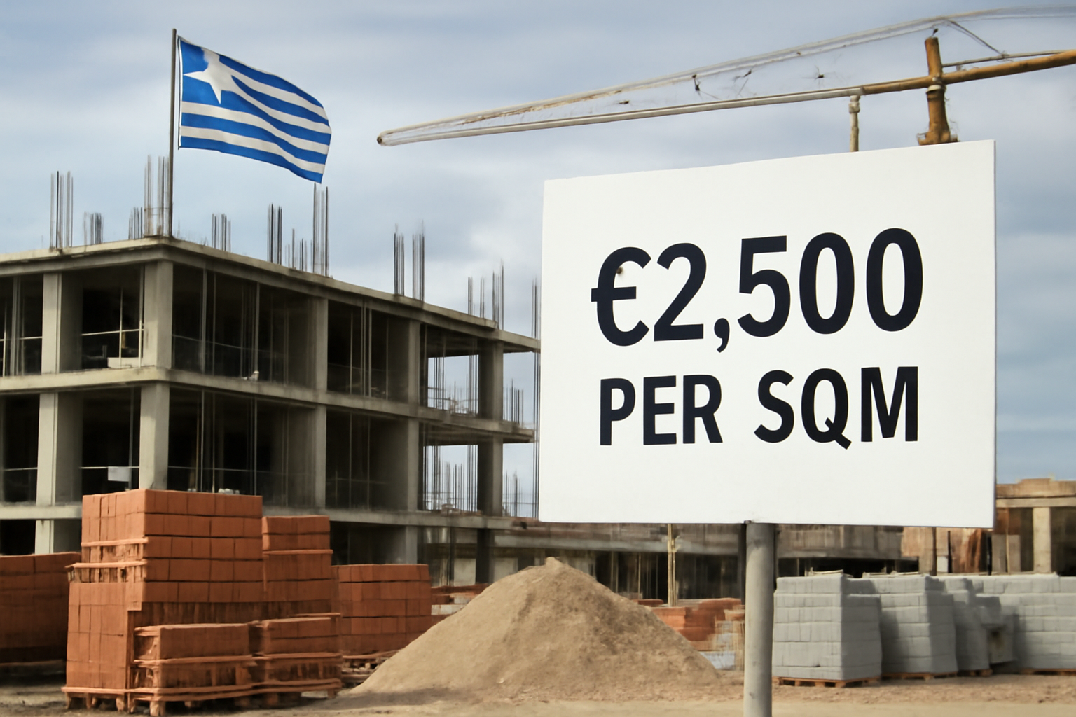 Custo de construção residencial na Grécia chega a 2.500 euros por metro quadrado