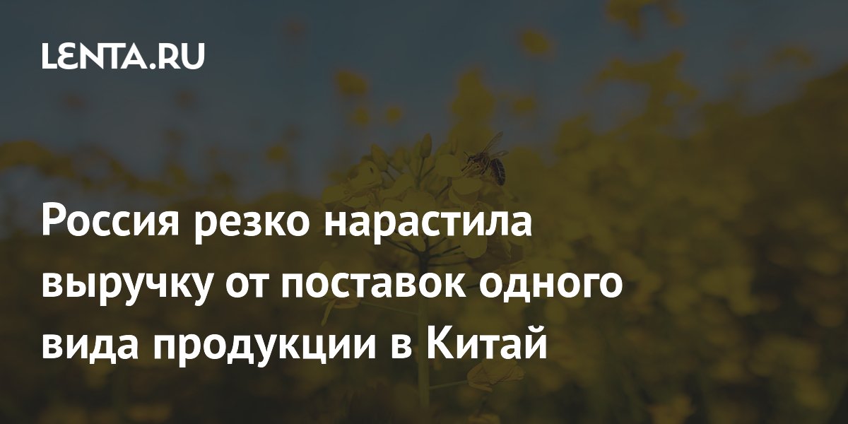 Russian rapeseed-oil revenue from China nears $1.1 billion in January-July