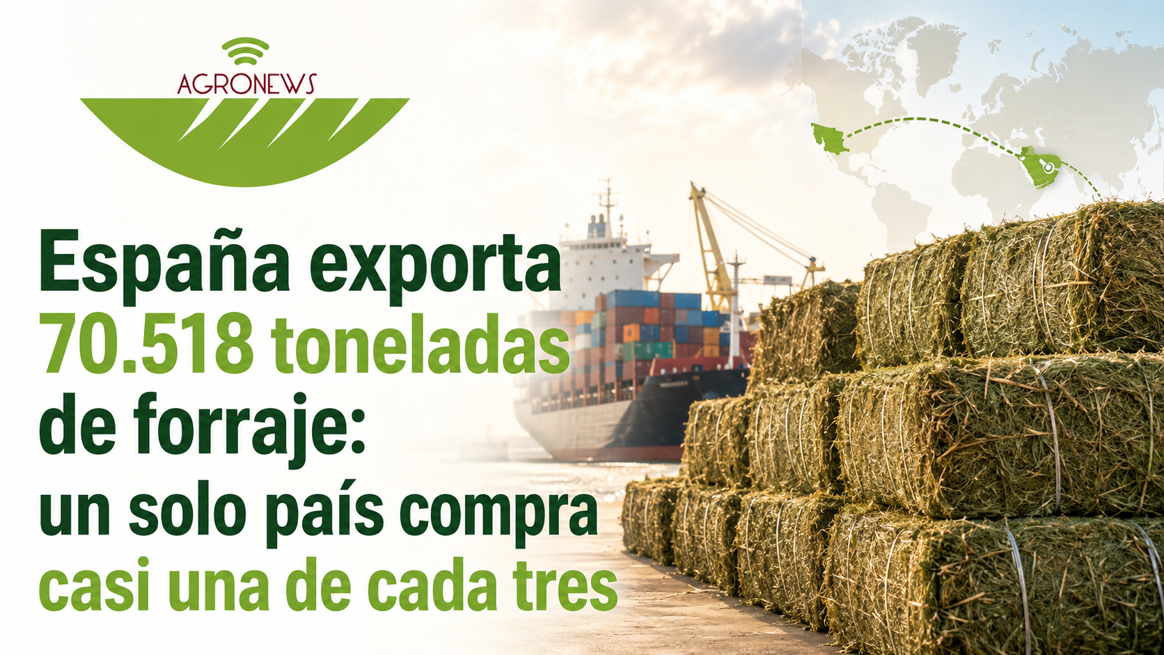 Spain exported 70,518 tonnes of dehydrated forage in June, led by UAE demand