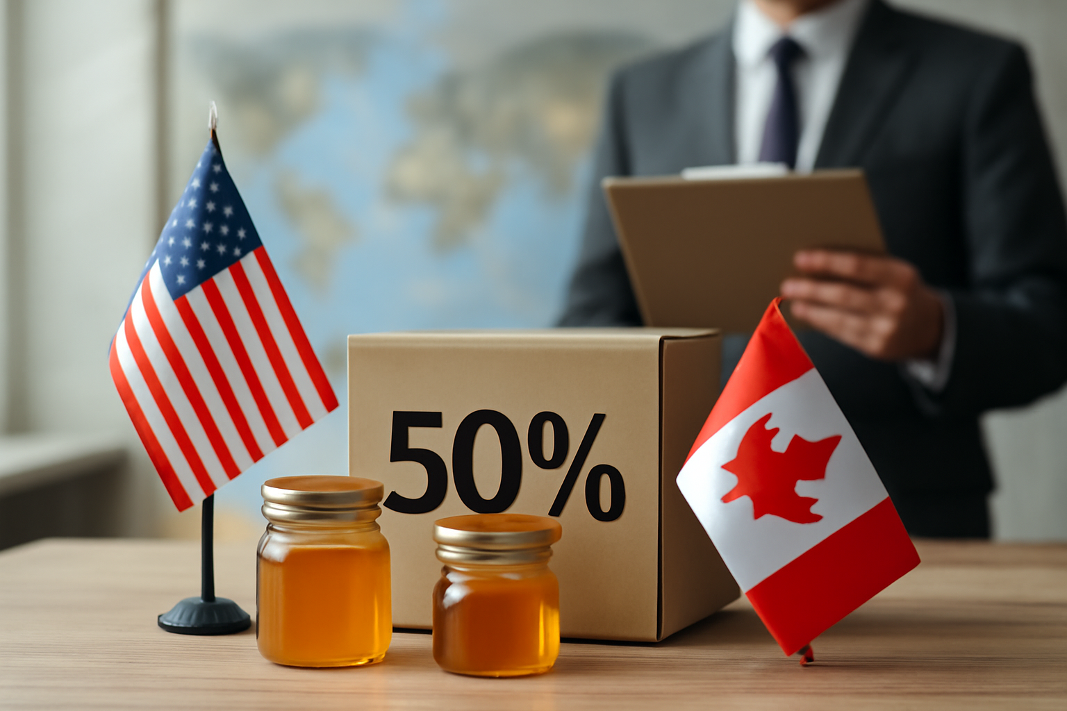 Tarifa de 50% dos EUA pressiona exportadores canadenses de mel