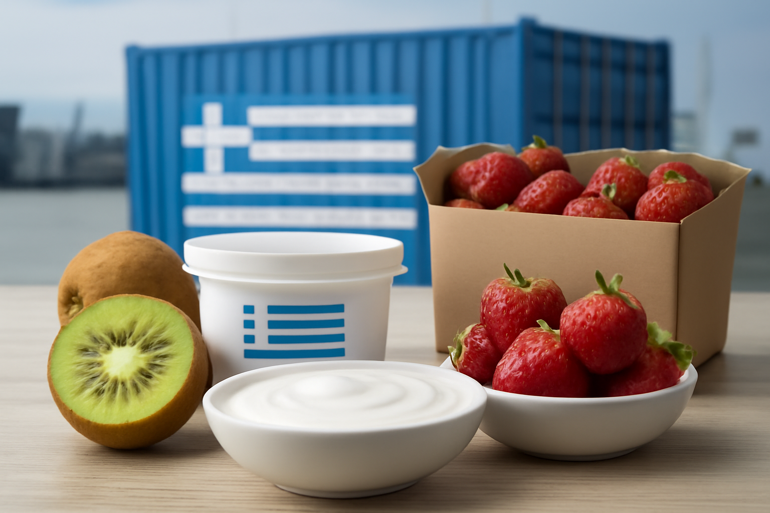 Yogurt, kiwi and strawberries drive Greek food export growth in Europe