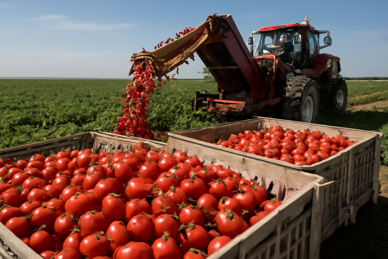 Argélia colhe 642.262,50 quintais de tomate industrial