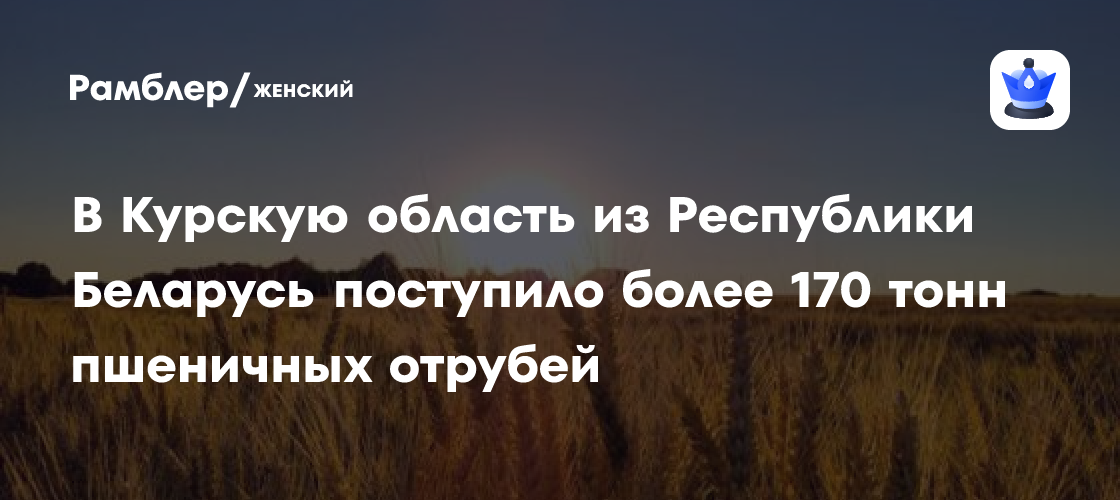 Bielorrusia envía 170,5 toneladas de salvado de trigo a la región rusa de Kursk en septiembre