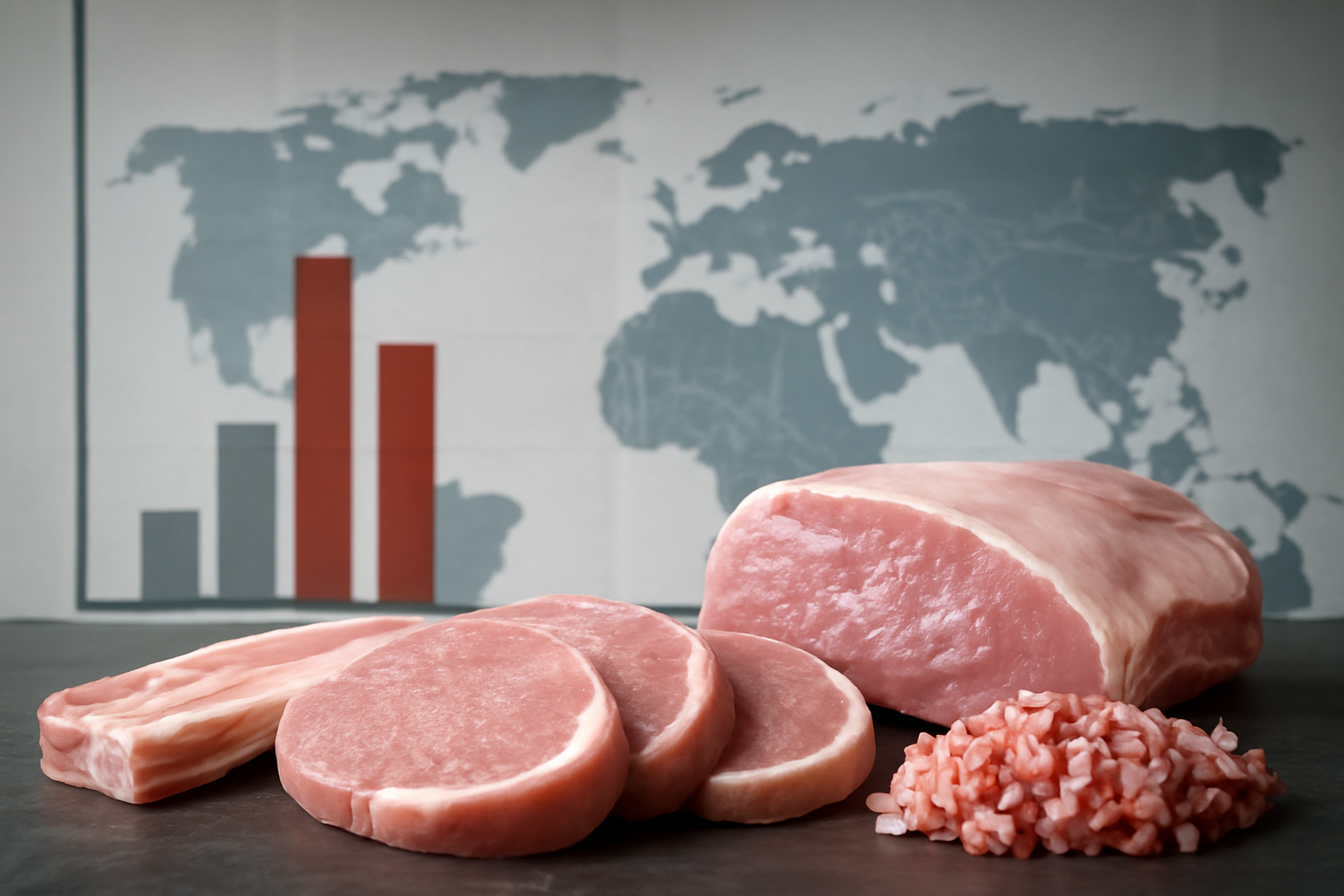 Chinas Anteil an den Weltschweinefleischimporten sinkt von 43 % auf 23 %, Wettbewerb der Exporteure verschärft sich