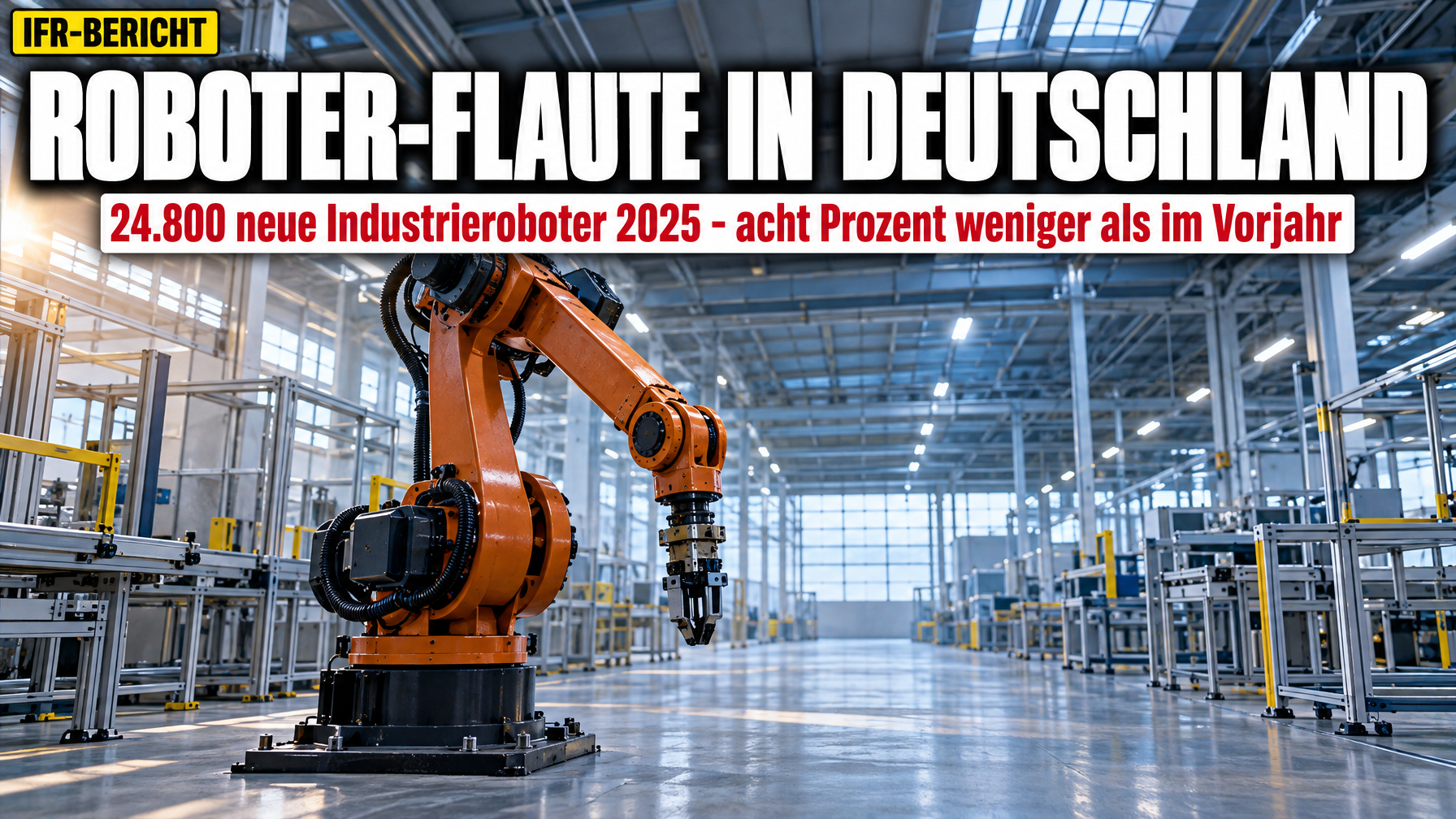 Deutschland installiert 2025 24.800 Industrieroboter – Rückgang um 8 %
