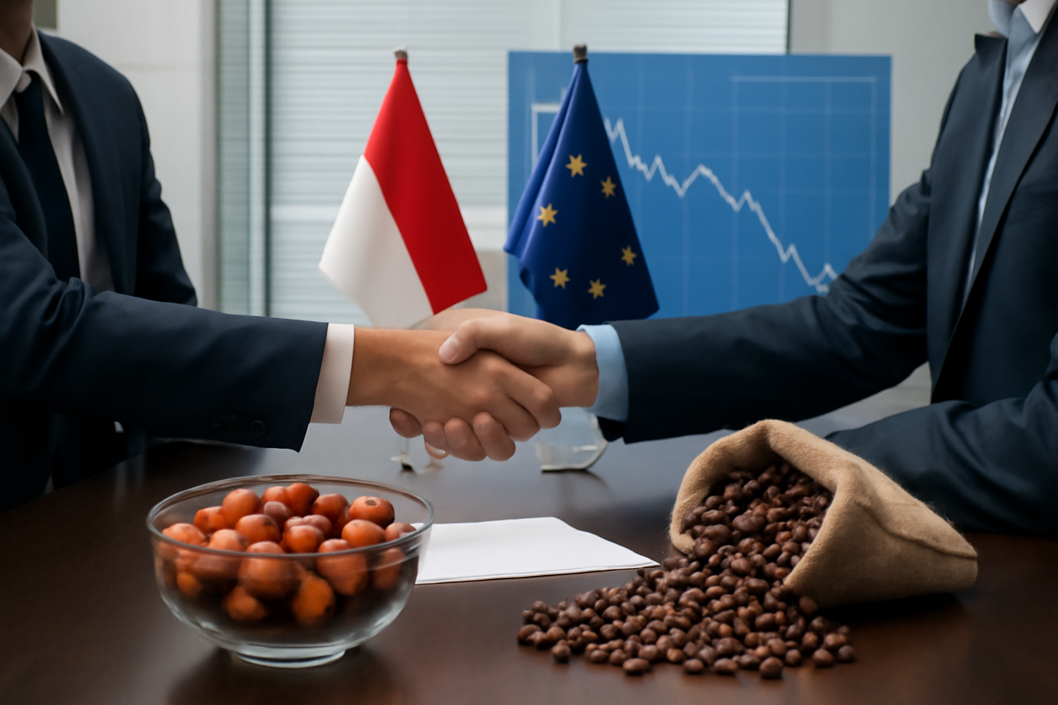 Indonesia y la UE llevarán los aranceles al 0% en 2027: aceite de palma y café, los más beneficiados